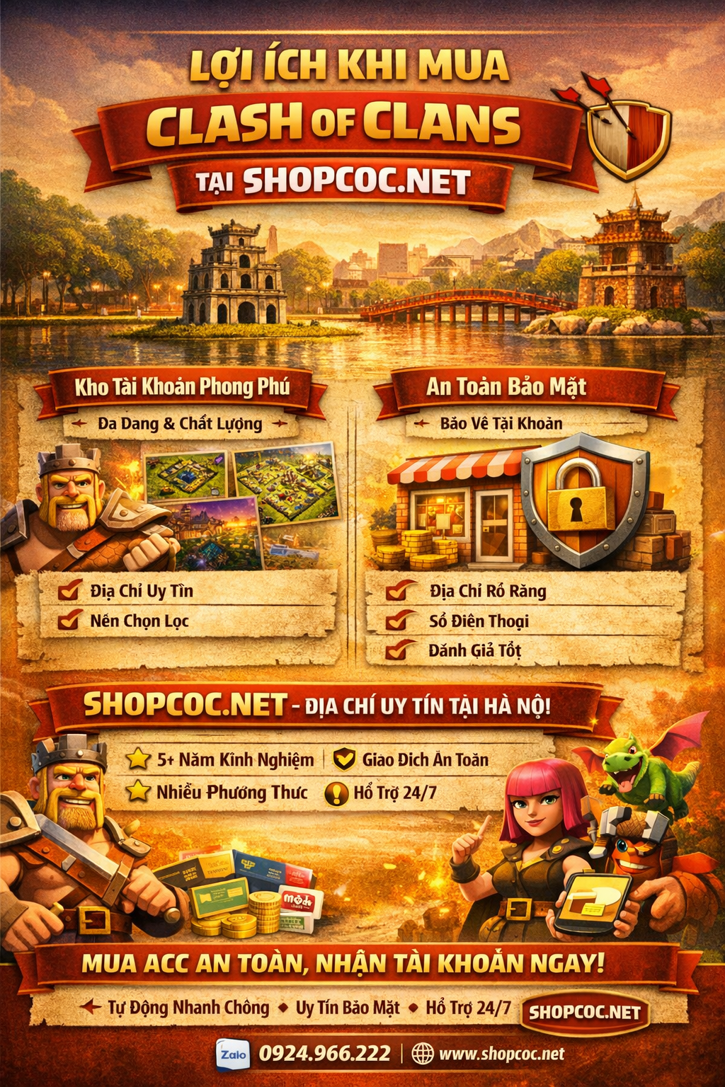 Tại sao nên mua mua acc Clash of Clan tại shopcoc.net?