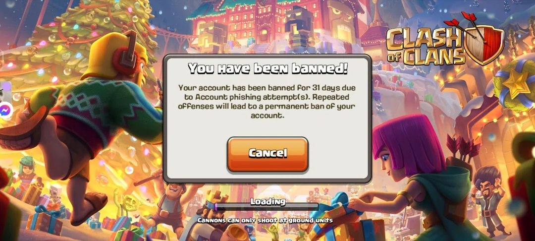 Lý do tài khoản clash of clans bị khóa 31 ngày và cách phòng tránh