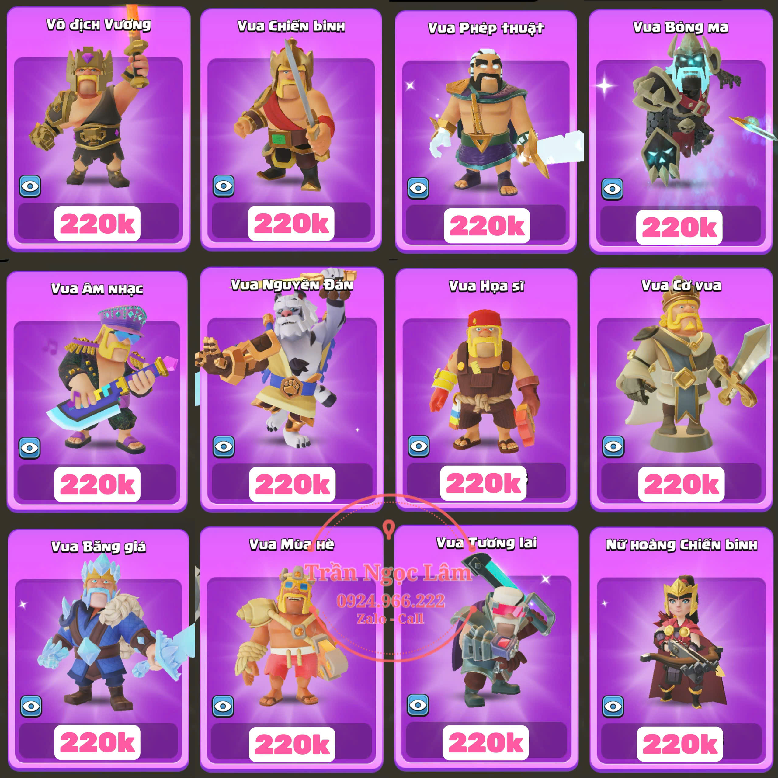 Nạp Skin Tướng Clash of Clans – Giá Rẻ, Uy Tín, Không Phát Sinh Chi Phí