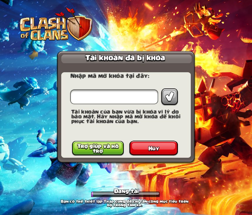 Khóa bảo mật clash of clans và cách phòng tránh