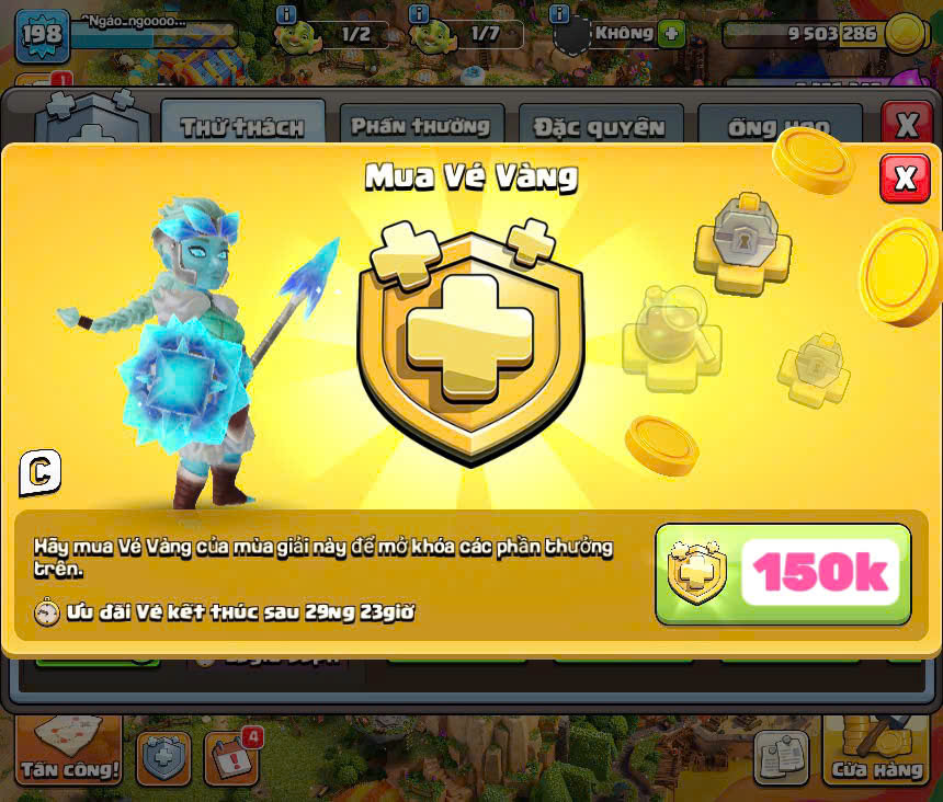 Dịch Vụ Nạp Vé Vàng Clash of Clans Uy Tín