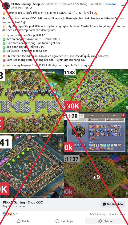 Screenshot 2025 09 28 at 21 41 32 shop clash of clans Ket qua tim kiem Facebook