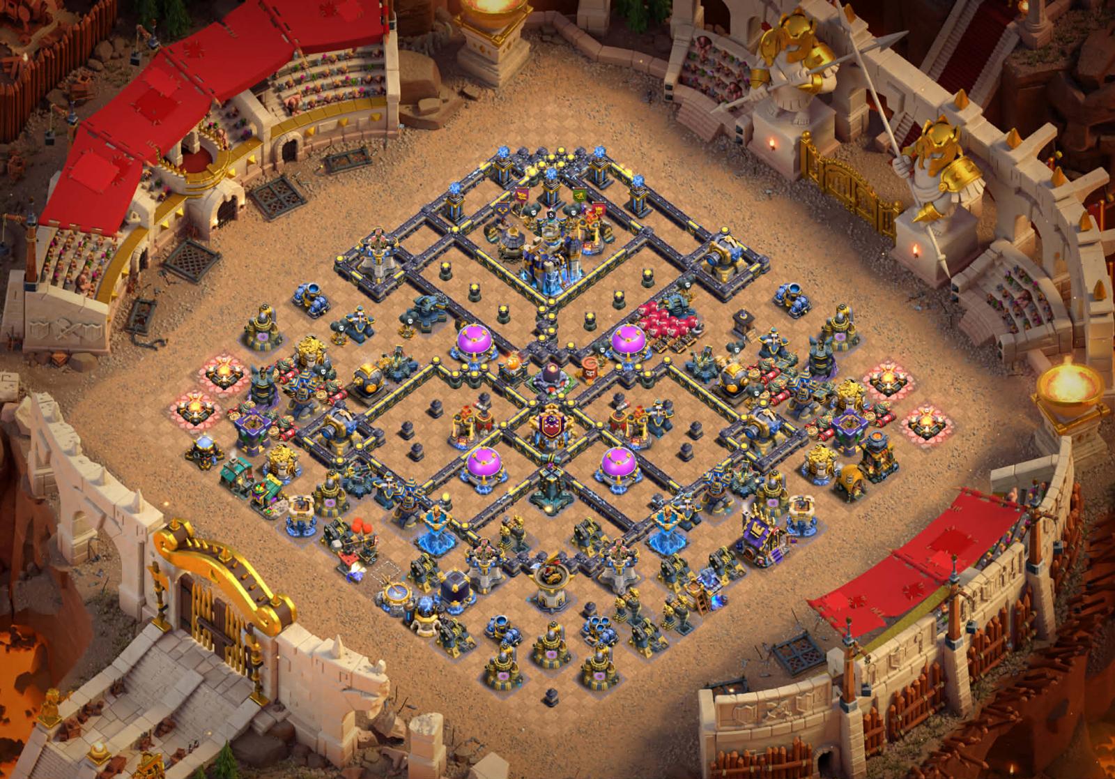 NEW Base TH18 Leo Rank 5k3 – 5k4 Huyền Thoại Có Máy Phóng Dung Nham Clash of clans