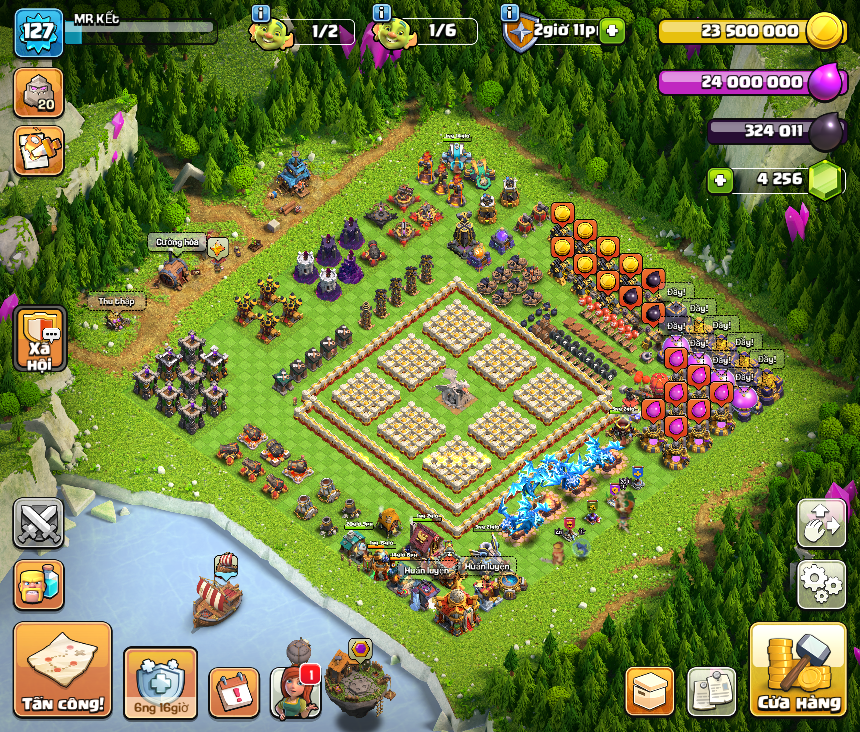 TH16 TẦM TRUNG ĐẸP – GIÁ RẺ CHO AE TẬP CHƠI – SẴN 4.256 GEMS